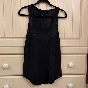 Rock & Republic Black Tank Top with Wing Design